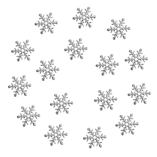 Warmhm 600 Stück 1 Satz Weihnachtsschneeflockenkonfetti Pailletten Schneeflocken Konfetti Streut Silberne Tischstreusel Silberne Tafel Weihnachten Silbernes Weihnachten Party Silver Stoff von Warmhm