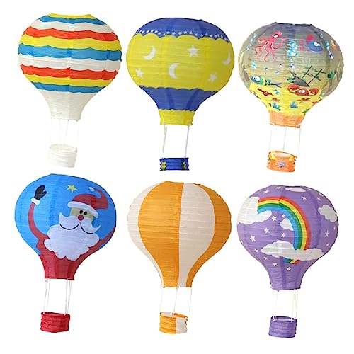 Warmhm 6 Pcs Papier Heißluftballon Party Favors Hängende Verzierungen für Jungen und Mädchen Party von Warmhm