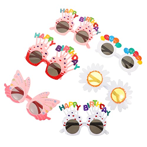 Warmhm 6st Lustige Geburtstagsbrille Alles Zum Geburtstag Brille Kuchendekorationen Kinderbrille Geburtstage Sonnenbrille Requisiten Für Geburtstagsfeiern Kuchen Verzieren Plastik von Warmhm