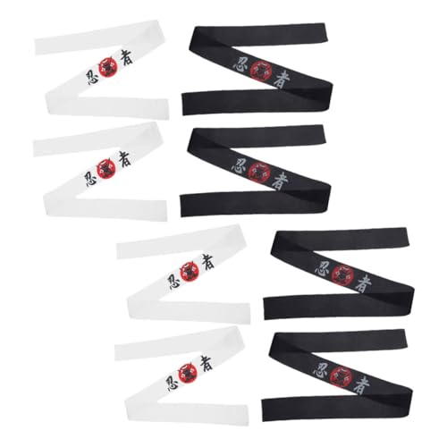 Warmhm 8 Stk Ninja-Kapuze Sushi Chef Kopftuch Kopftuch Sushi Chef Stirnband Kopfbedeckung Sushi Party Zubehör Rattenkoch-Stirnband japanischer Hut Sushi-Koch Polyester von Warmhm