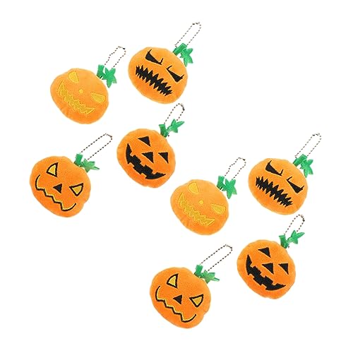 Warmhm 8st Kürbis Dekorativer Anhänger Plüsch Schlüsselanhänger-charm Kürbis-schlüsselanhänger-ornament Halloween-ornamente Kürbis-schlüsselanhänger- Reize Orange Pp Baumwolle von Warmhm