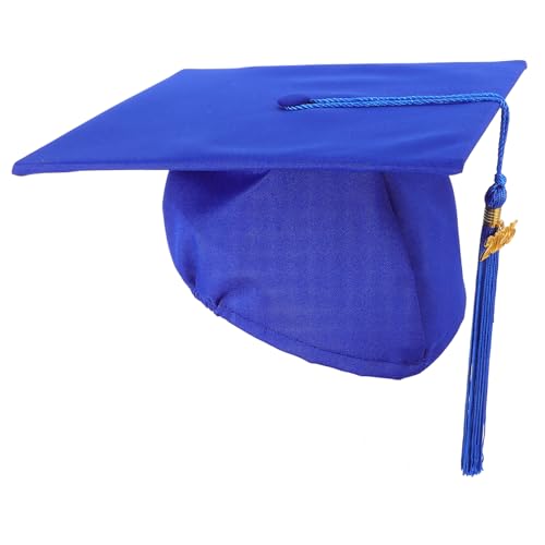 Warmhm Abiturmütze Quastenkappen Graduierungskappen Abschlusskappen für Senioren Suitendekoration Abschlussmütze Studienabschluss Hut Abschlusshut College-Abschlusskappe Polyester Blue von Warmhm