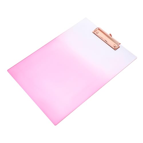 Warmhm Büro-Hartfaserplatte write board schreibunterlage schule Schreibbrett Profil-Klemmbrett wiederverwendbares Klemmbrett a4-Dateiclip Office-Dokumentenclip Tafel Legierung Rosa von Warmhm