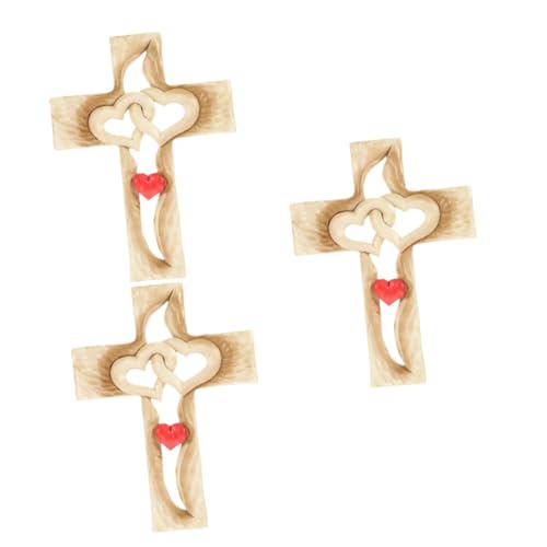 Warmhm Elegantes Holzkreuz Mit Verschlungenen Herzen – Rustikale Tischdekoration Für Taufen Und Religiöse Anlässe - Ideales Taufgeschenk Für Jungen - Liebevolle Wohnkultur Aus Hochwertigem von Warmhm