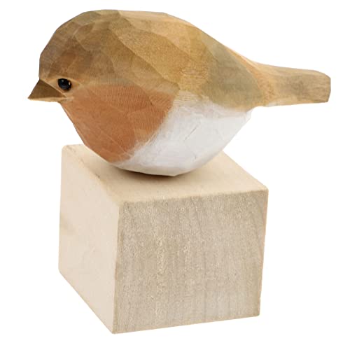 Warmhm Fetter Vogel-Ornament Taube Häuser Besonderheit simulationsvogel Cute Decor Tischdekoration aus Holz wohnzimmerdeko Vogeldekor aus Holz Vogelmodell aus Holz hölzern Yellow von Warmhm