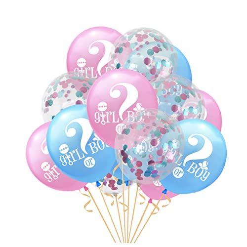 Warmhm Gender Reveal Luftballons Kreative Partydekoration Mit 5 Blauen 5 Und 5 Gemischten Konfetti Luftballons Für Jungen Und ädchen Geschlechtsenthüllung von Warmhm