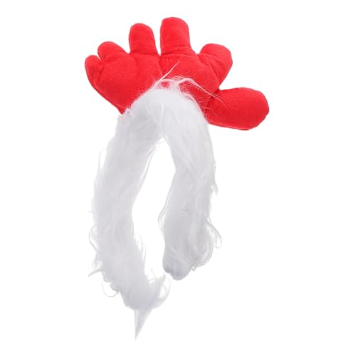 Warmhm Hahn Stirnband Hahn-huhn-kostümzubehör Hahn Haarreifen Hahn-haarband Hühnerstirnbänder Huhn Stirnband Cosplay Halloween-stirnband Für Frauen Hühnerdekorationen Weiß Stoff von Warmhm