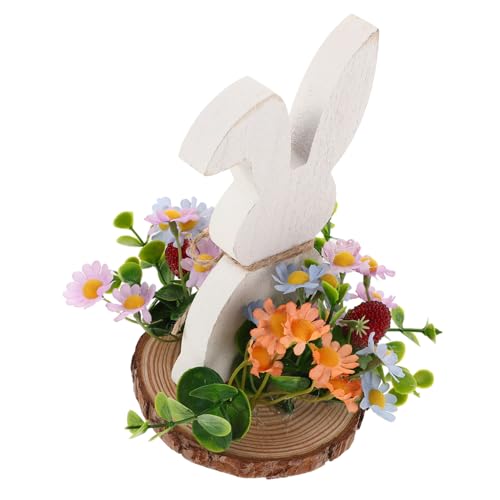 Warmhm Rustikale Holzfigur Osterhase Dekorative Tischfigur Für Ostern ändlicher Stil Ideal Für Die Frühlingsdekoration Im üße Dekoration Für Den Bauernhaus Look von Warmhm