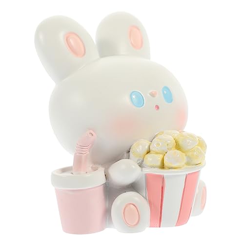 Warmhm Kaninchen Auto Dekoration Miniatur-Hasenfigur Chinesische Sternzeichenfiguren Hasenkuchen Topper Auto-Kaninchen- Mini-Tiere Auto-Hase- Hasenspielzeug für Kinder Harz Rosa von Warmhm