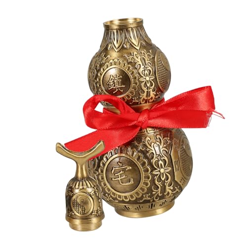 Warmhm Kürbis-Ornamente Basteln Sie Eine Desktop-figurendekoration Kürbis Dekor Figuren Für Chinoiserie-Ornamente Glück Kürbis Schreibtisch-schmuckstücke Chinoiserie-dekor Kupfer Golden von Warmhm