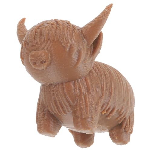 Warmhm Kuhfiguren Tierspielzeug Plüsch Kuh Figur Ornament bürodeko Office Decoration The Edith Eger Kuh tischdeko esstisch Plastiktiere Hochlandkuhstatue Light Brown von Warmhm