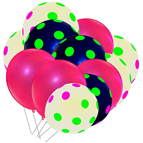 Warmhm Neon Luftballons Mit Fluoreszierenden Punkten Leuchtende Ballons Für Geburtstagsfeiern Und Neon Partys Latex Ballons Bunten Farben Für Hochzeiten Und von Warmhm