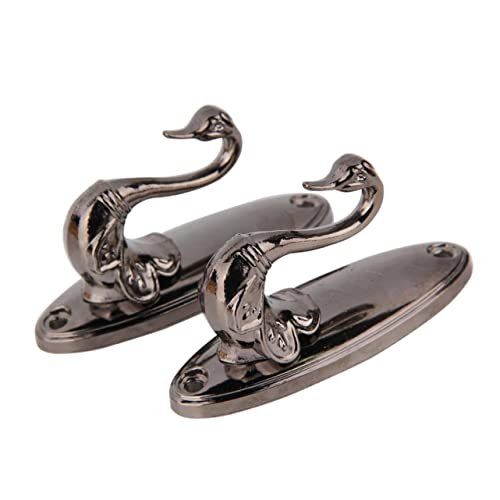 Warmhm Paar Gardinenhalter Zurückhaltungen Fenster Wandhaken klopfen Schwarze Vorhänge Wall Hooks Curtain Clips Vorhanghalter dekohaken Rosengardinenhaken Raffhalter für Vorhänge Black von Warmhm