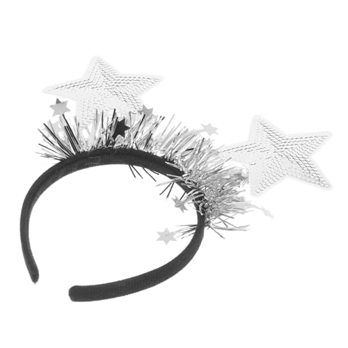 Warmhm Pentagramm-stirnband Stirnband Mit Pailletten Stirnbänder Für Damen Partygeschenke Haar Stirnband Party-stirnband Haarschmuck Für Frauen Haarschmuck Für Damen Haarband Vlies Silver von Warmhm