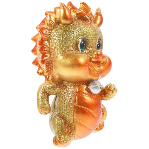 Warmhm 2024 Jahr des Drachen Chinesische Drachen Statue Glücksbringer Deko Für Schreibtisch Kleines Drachenornament Für Wohn Und Geschäftsräume Feng Shui Dekoration von Warmhm