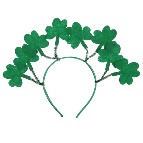 Warmhm Stirnband Kleeblatt Kostümzubehör Kleeblatt-Kopf-Bopper St. Patricks Stirnband Kobold-Partyhut Kleeblatt-Bopper St. Patrick's Day Partyhüte Kleeblatt-Hüte Stoff Green von Warmhm