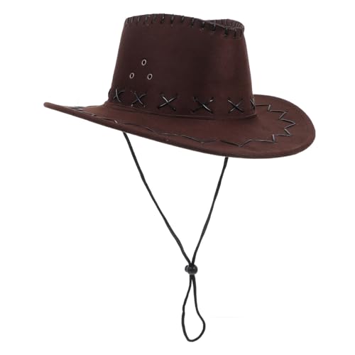 Warmhm Western-cowboyhut Für Kinder Jugend-cowboy-hut Cosplay-hut Für Kinder Performance-hüte Cowgirl-hut Für Kinder Cowboyhüte Für Kinder Partyhut Kostümzubehör Polyester Coffee von Warmhm