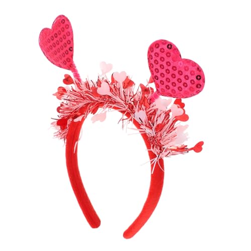 Warmhm valentinstag stirnband party zubehör valentinstag Festliche Kopfbedeckung Herzform Haarband Herz Dekoration Braut- Feier rotes herz haarband rotes Herz-Stirnband Abs Rosa von Warmhm