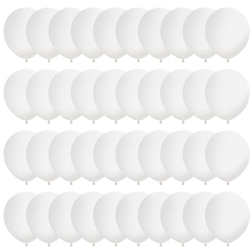 100PCS White Balloons Set 12 Zoll Ballons Weiß, Luftballons Matt, Latexballons, Luftballons Für Geburtstagsdeko, Babyparty Deko, Hochzeitsdeko, Taufe Deko, Partydeko von Wasaii