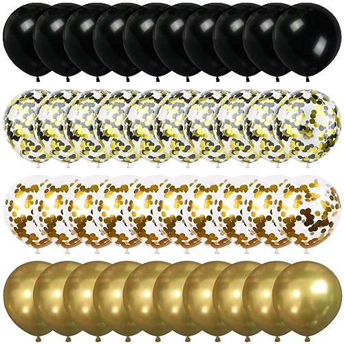 60PCS Black Gold Balloons von Wasaii