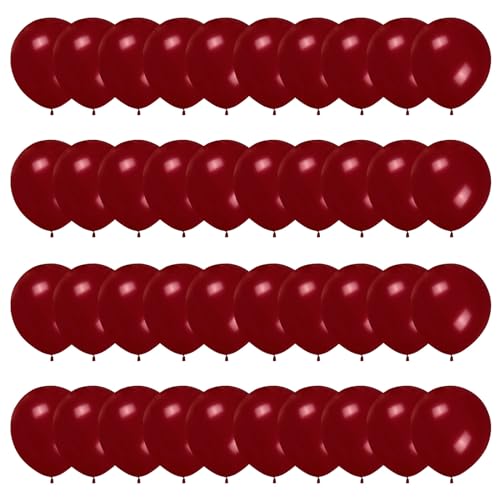 Burgundy Balloons with Ribbon, 60PCS 12inch Balloon Burgundy Helium Balloons Matte Burgundy Balloon Arch Kit Latex Balloons Party Balloons for Birthday Party Wedding Graduation Anniversary Decoration von Wasaii