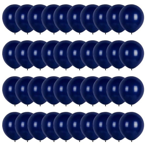 Navy Blue Balloons with Ribbon, 60PCS 12inch Balloon Navy Blue Helium Balloons Balloon Arch Kit Matte Latex Balloons Party Balloons for Birthday Party Wedding Graduation Anniversary Decorations von Wasaii