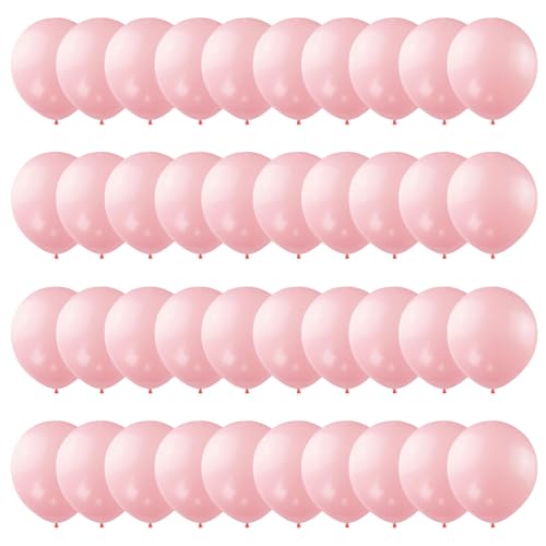 Pink Balloons with Ribbon, 60PCS 12inch Balloon Pink Helium Balloons Pink Balloon Arch Kit Matte Pink Latex Balloons Party Balloons for Birthday Party Wedding Graduation Anniversary Decorations von Wasaii