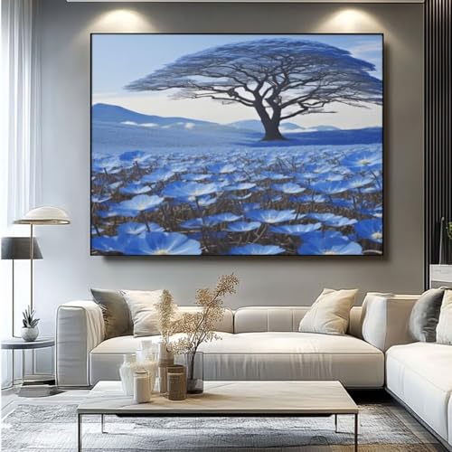 5D Diamond Painting Baum Mohn Diamant Painting Bilder, DIY Rundbohrer Diamond Art Diamond Painting Zubehör, Basteln Erwachsene Diamant Kunst Malerei Stickerei Set, Home Wand Decor 100x85 cm -yz88 von Washifa