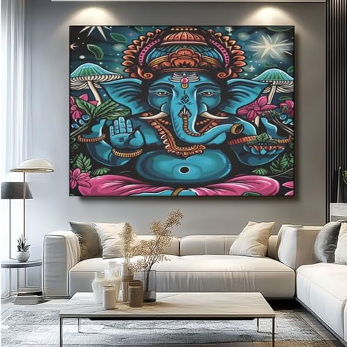 5D Diamond Painting Elefant Mythologie Diamant Painting Bilder, DIY Rundbohrer Diamond Art Diamond Painting, Basteln Erwachsene Diamant Kunst Malerei Stickerei Set, Home Wand Decor 100x85 cm -yz207 von Washifa