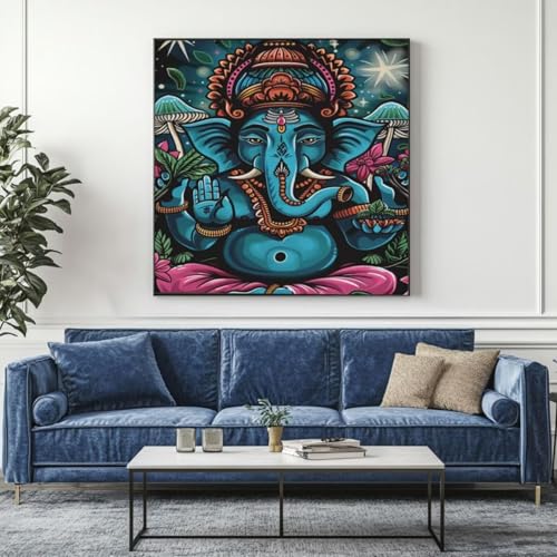 5D Diamond Painting Elefant Mythologie Diamant Painting Bilder, DIY Rundbohrer Diamond Art Diamond Painting, Basteln Erwachsene Diamant Kunst Malerei Stickerei Set, Home Wand Decor 85x85 cm -yz207 von Washifa