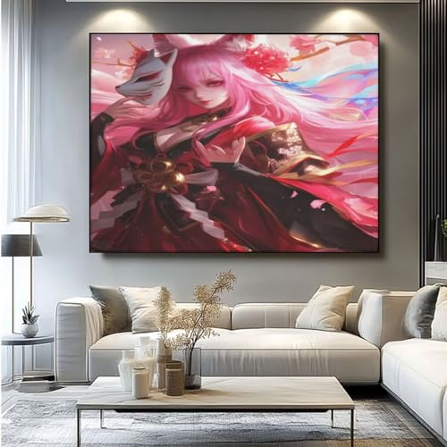 5D Diamond Painting Japan Anime Diamant Painting Bilder, DIY Rundbohrer Diamond Art Diamond Painting Zubehör, Basteln Erwachsene Diamant Kunst Malerei Stickerei Set, Home Wand Decor 100x85 cm -yz96 von Washifa