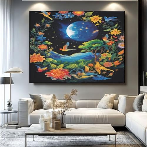 5D Diamond Painting Pferd Aquarellmalerei Diamant Painting Bilder, DIY Rundbohrer Diamond Art Diamond Painting, Basteln Erwachsene Diamant Kunst Malerei Stickerei Set, Home Wand Decor 90x75 cm -yz101 von Washifa