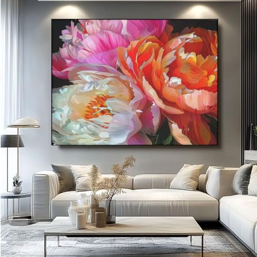 5D Diamond Painting Rose Blume Diamant Painting Bilder, DIY Rundbohrer Diamond Art Diamond Painting Zubehör, Basteln Erwachsene Diamant Kunst Malerei Stickerei Set, Home Wand Decor 100x85 cm -yz91 von Washifa