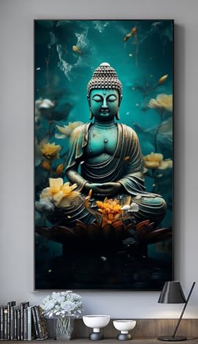 Buddhismus Diamond Painting Groß XXL 140x70 cm DIY Diamant Painting Bilder Erwachsene, Full drill Diamond Art Kinder, Mosaic Bastelset Kunst Malen Nach Zahlen Malerei Stickerei Set Home Wand Dekor R84 von Washifa