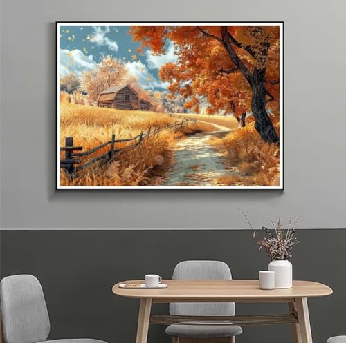 Diamond Painting Herbst Bauernhof Diamant Painting Bilder DIY Diamond Art Kinder Full Diamond Painting Zubehör Basteln Erwachsene 5D Diamant Kunst Malerei Stickerei Set Home Wand Decor 45x60 cm y85 von Washifa