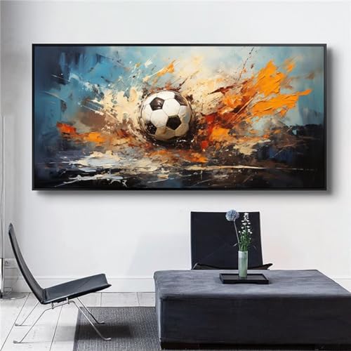 Fußball Diamond Painting Groß XXL 110x45 cm DIY Diamant Painting Bilder Erwachsene, Full drill Diamond Art Kinder, Mosaic Bastelset Kunst Malen Nach Zahlen Malerei Stickerei Set Home Wand Dekor S563 von Washifa