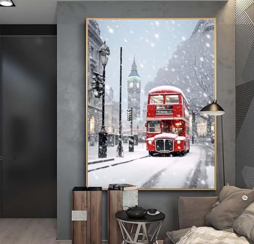 London Tokio Diamond Painting Erwachsene 115x85 cm DIY Diamant Painting Bilder Kinder, Full Drill Diamond Art Painting, 5D Mosaic Kunst Malen Nach Zahlen Malerei Stickerei Set, Home Wand Dekor f400 von Washifa