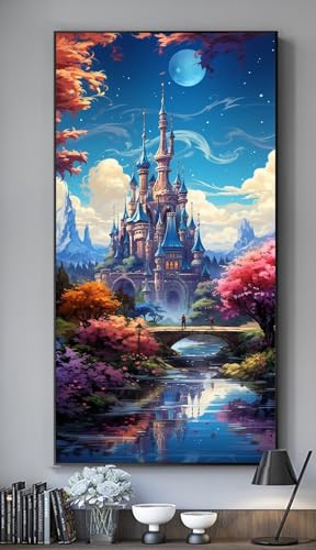 Schloss Diamond Painting Groß XXL 200x85 cm DIY Diamant Painting Bilder Erwachsene, Full drill Diamond Art Kinder, Mosaic Bastelset Kunst Malen Nach Zahlen Malerei Stickerei Set Home Wand Dekor R108 von Washifa