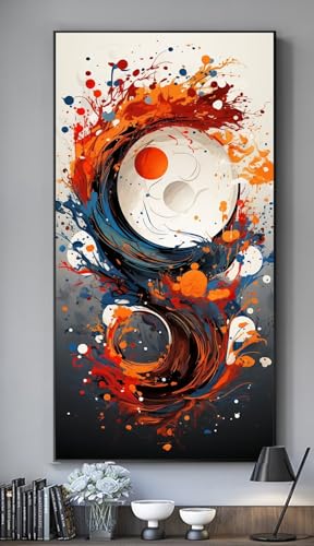 Yin Yang Diamond Painting Groß XXL 150x60 cm DIY Diamant Painting Bilder Erwachsene, Full drill Diamond Art Kinder, Mosaic Bastelset Kunst Malen Nach Zahlen Malerei Stickerei Set Home Wand Dekor R668 von Washifa