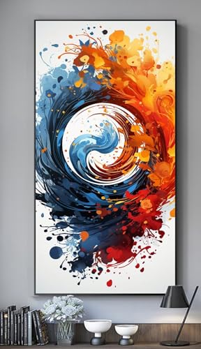 Yin Yang Diamond Painting Groß XXL 160x60 cm DIY Diamant Painting Bilder Erwachsene, Full drill Diamond Art Kinder, Mosaic Bastelset Kunst Malen Nach Zahlen Malerei Stickerei Set Home Wand Dekor R670 von Washifa