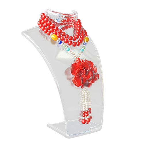 Washranp Schmuck Schaufensterpuppe Büste, Halskette Schmuck Anhänger Display Ständer Halter Hals Modell Show Regal Halskette Schmuck Display Transparent von Washranp