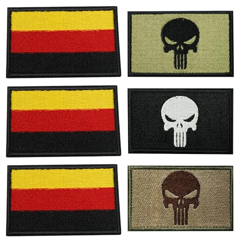 6 Stücke Deutschland Patch Klett Ghost Patch Patches Klett Airsoft Patches Deutschland Flagge Rucksack Patch Militär Patch für Jacken und Rucksäcke von WatDenyFine