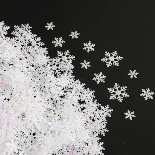 800 Stück Schneeflocken Papier Deko Weihnachtstisch Deko Weihnachten Konfetti Glitzer Schneeflocken Schneeflocken Weihnachtsbaum Schneeflocken Konfetti für Feiertagsdekorationen Partydekorationen von WatDenyFine