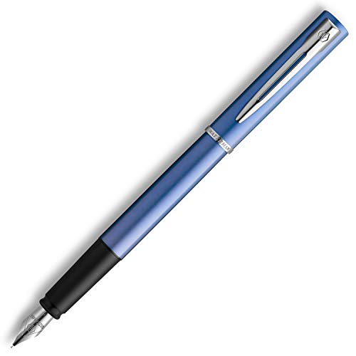 Waterman Allure Füller | Lackierung in Blau | Füllfederhalter mit feiner Feder | Blaue Tinte | Geschenkbox von Waterman