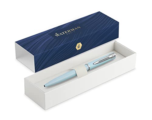 Waterman Allure Premium-Kugelschreiber, Baby-Pastell-Finish, Metallgehäuse, in Geschenkbox (blau, 1 Stück) von Waterman