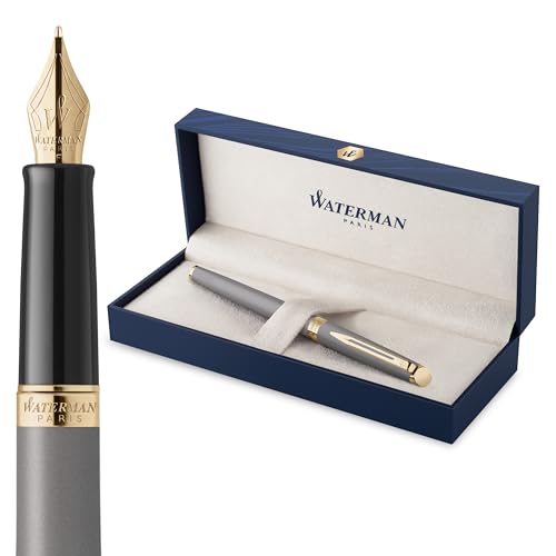 Waterman Hémisphère Füller | |The Understated Edit | Steingrau | Füllfederhalter mit mittlerer Edelstahl Feder | Geschenkbox von Waterman