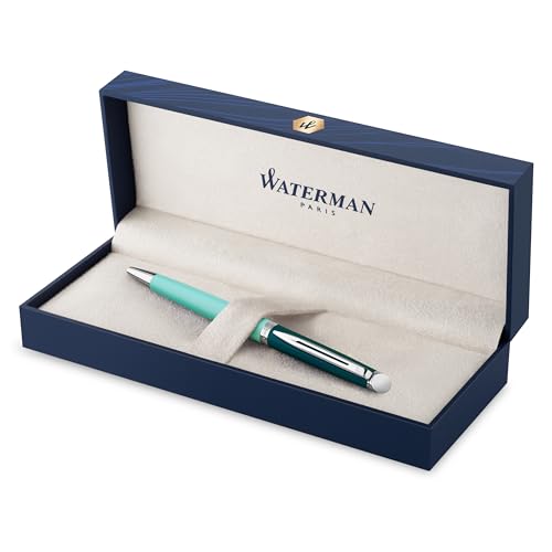 Waterman Hémisphère Kugelschreiber | Metall und grüne Lackierung mit palladiumbeschichteten Zierteilen | Mittlere Spitze | Geschenkbox, 1 Stück (1er Pack) von Waterman