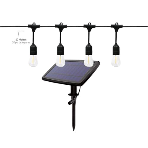 WatioWave Kit 10 m Solar-Girlande mit 20 Lampenfassungen IP44 HELEM von WatioWave