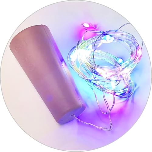 WatioWave LED-RGB-Lichterkette, 2 m, mit 3 x LR44-Batterien, ideal für festliche Dekorationen und gemütliche Umgebungen. von WatioWave