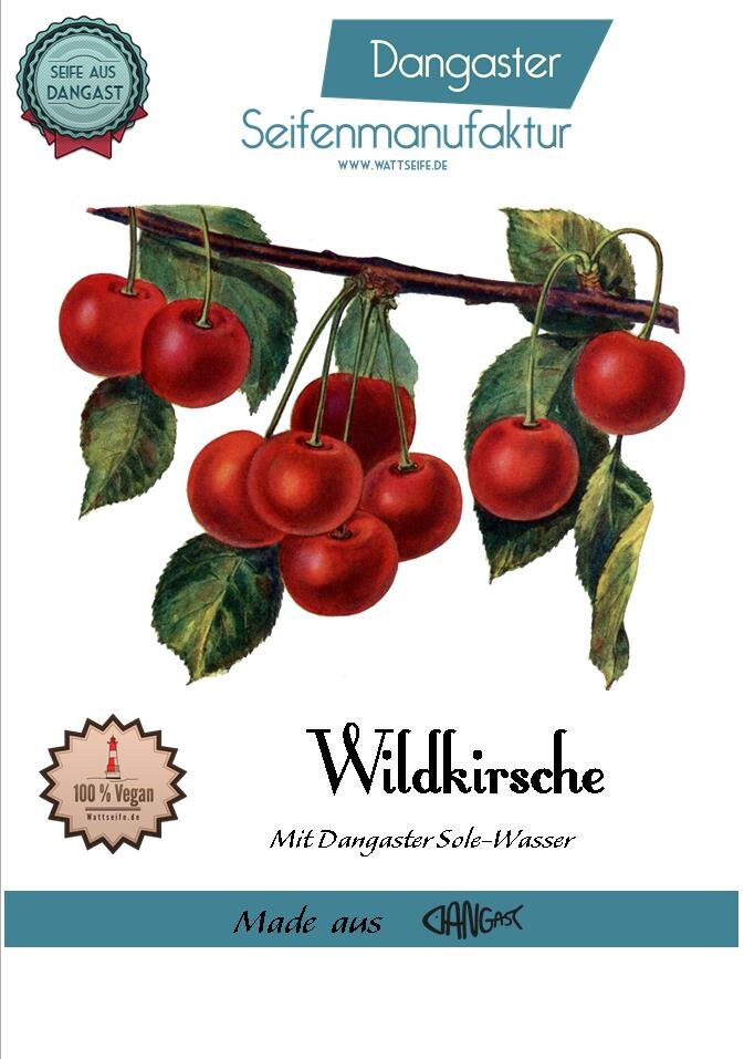 Naturseife | Seife Wildkirschseife Palmölfrei Vegan Dangast Solewasser Soleseife Händewaschen Schützt Vor Infektionen [138] von Wattseife